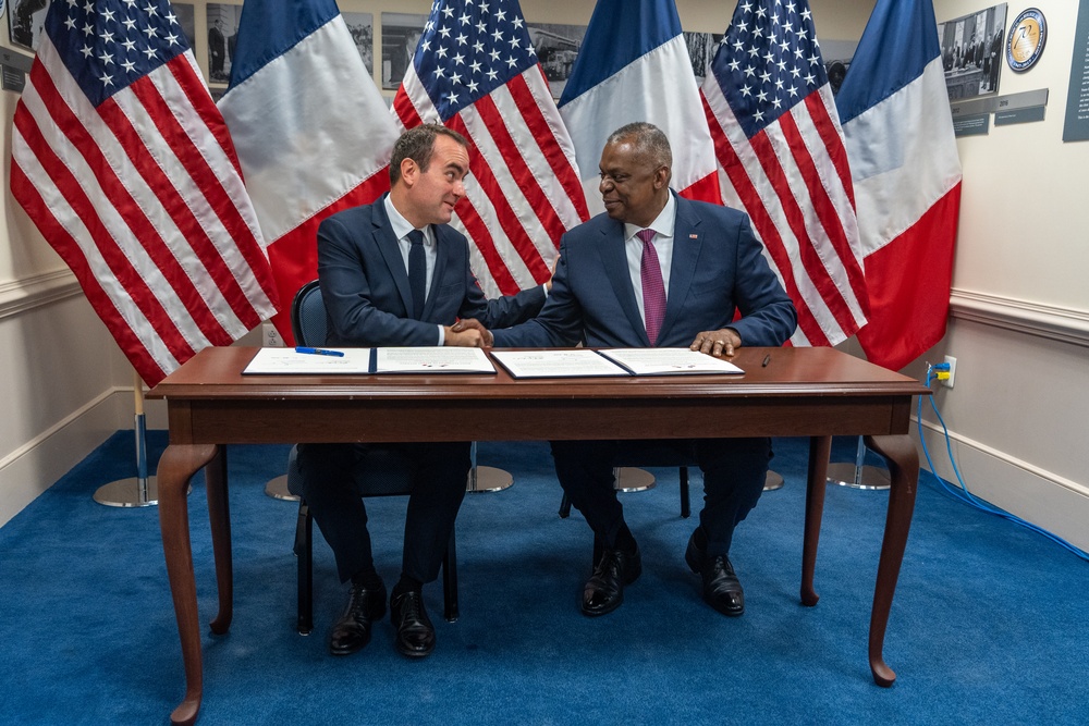 Secretary Austin hosts French Defense Minister Sebastien Lecornu