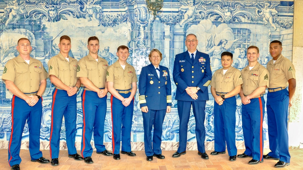 MSGs meet the Commandant and Master Chief Petty Officer of the US Coast Guard in Portugal