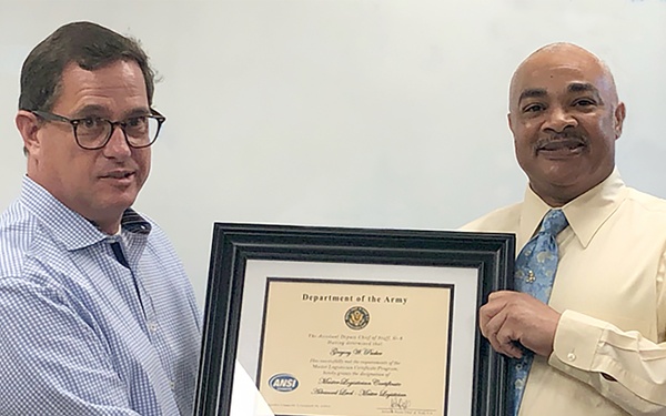 CMA employee earns rare Army logistician accreditation