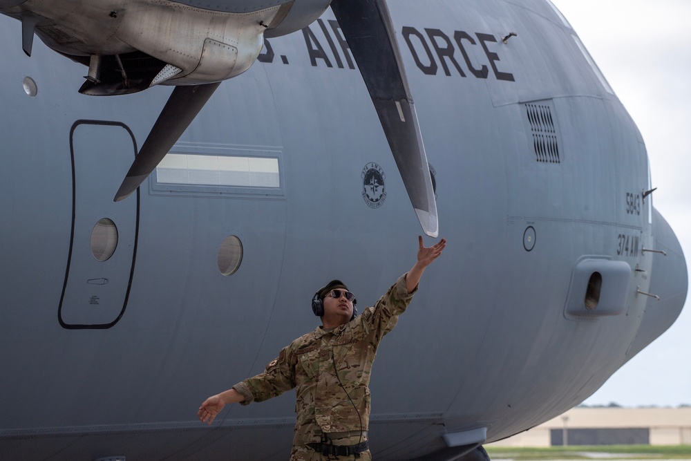 Yokota C-130Js arrive at Andersen AFB