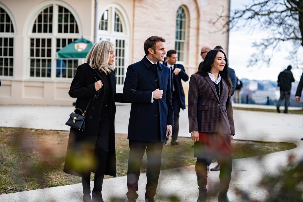 French President Emmanuel Macron Visits Arlington National Cemetery