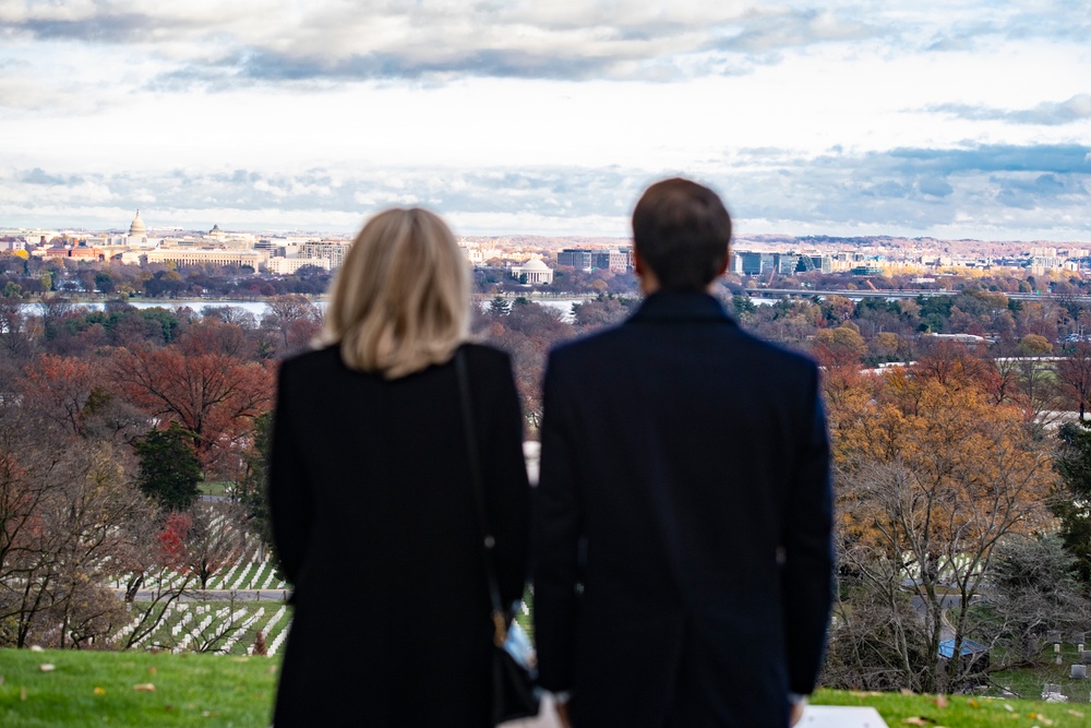 French President Emmanuel Macron Visits Arlington National Cemetery