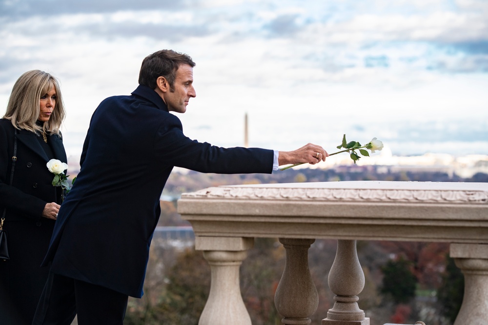 French President Emmanuel Macron Visits Arlington National Cemetery