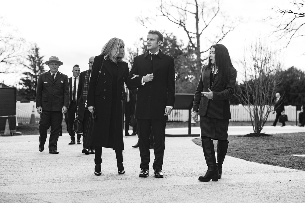 French President Emmanuel Macron Visits Arlington National Cemetery