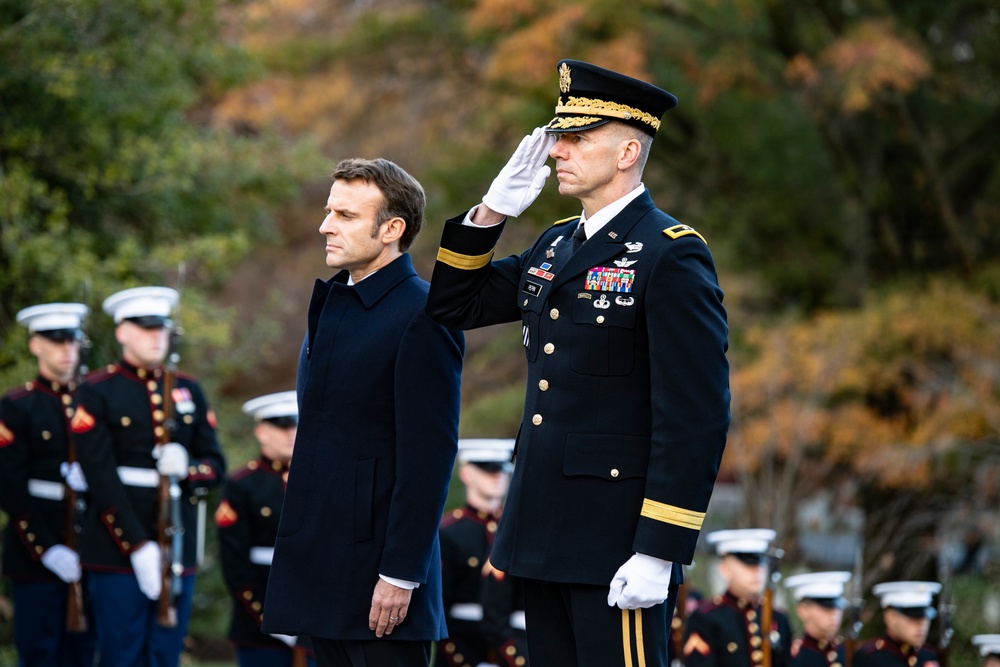 French President Emmanuel Macron Visits Arlington National Cemetery