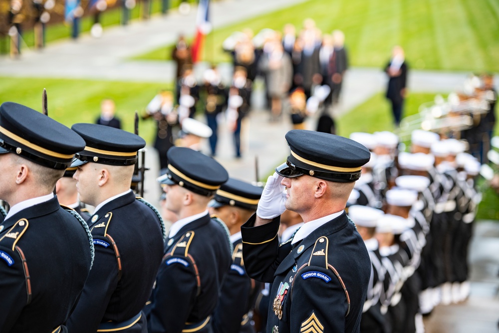 French President Emmanuel Macron Visits Arlington National Cemetery