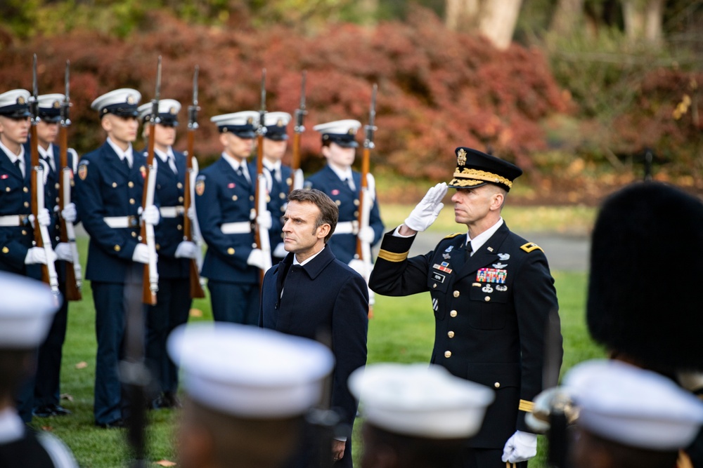 French President Emmanuel Macron Visits Arlington National Cemetery