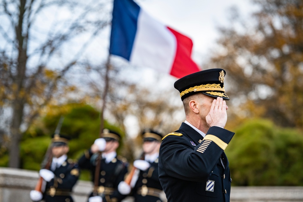 French President Emmanuel Macron Visits Arlington National Cemetery