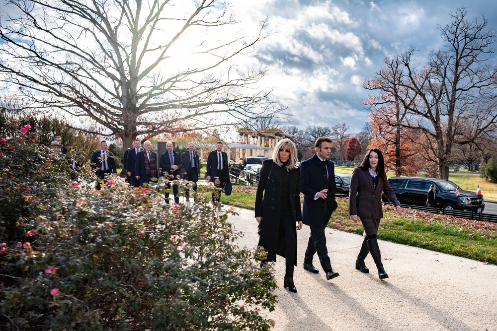 French President Emmanuel Macron Visits Arlington National Cemetery