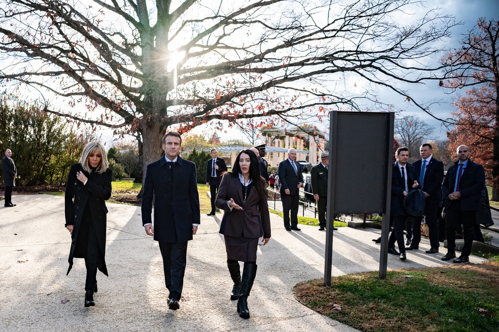 French President Emmanuel Macron Visits Arlington National Cemetery