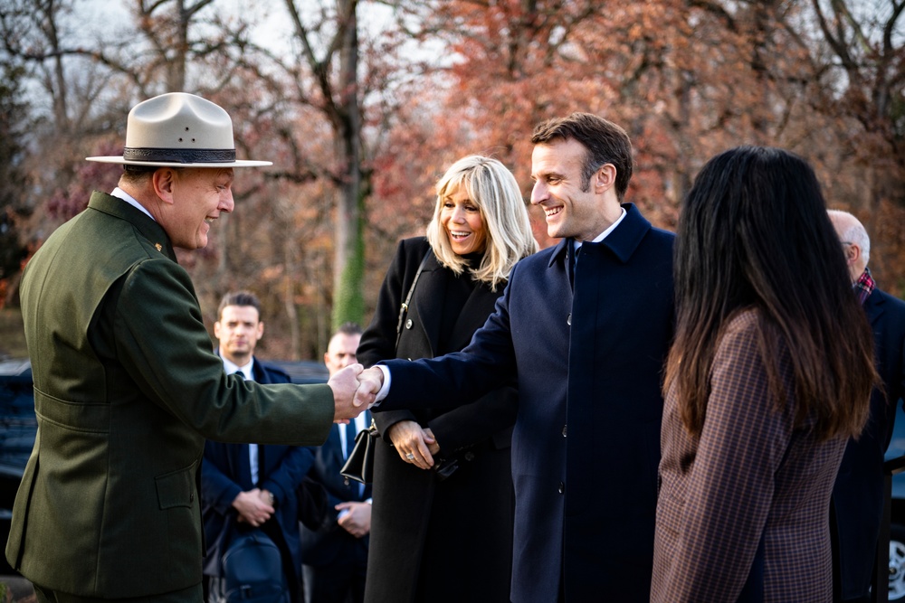 French President Emmanuel Macron Visits Arlington National Cemetery