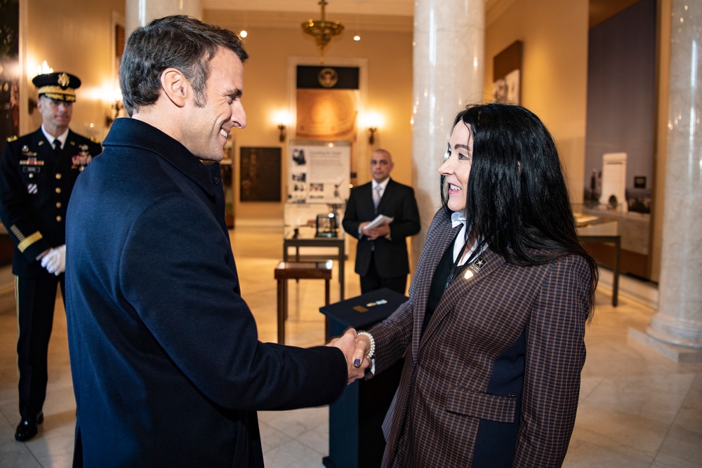 French President Emmanuel Macron Visits Arlington National Cemetery