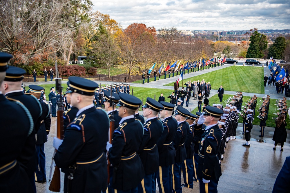 French President Emmanuel Macron Visits Arlington National Cemetery