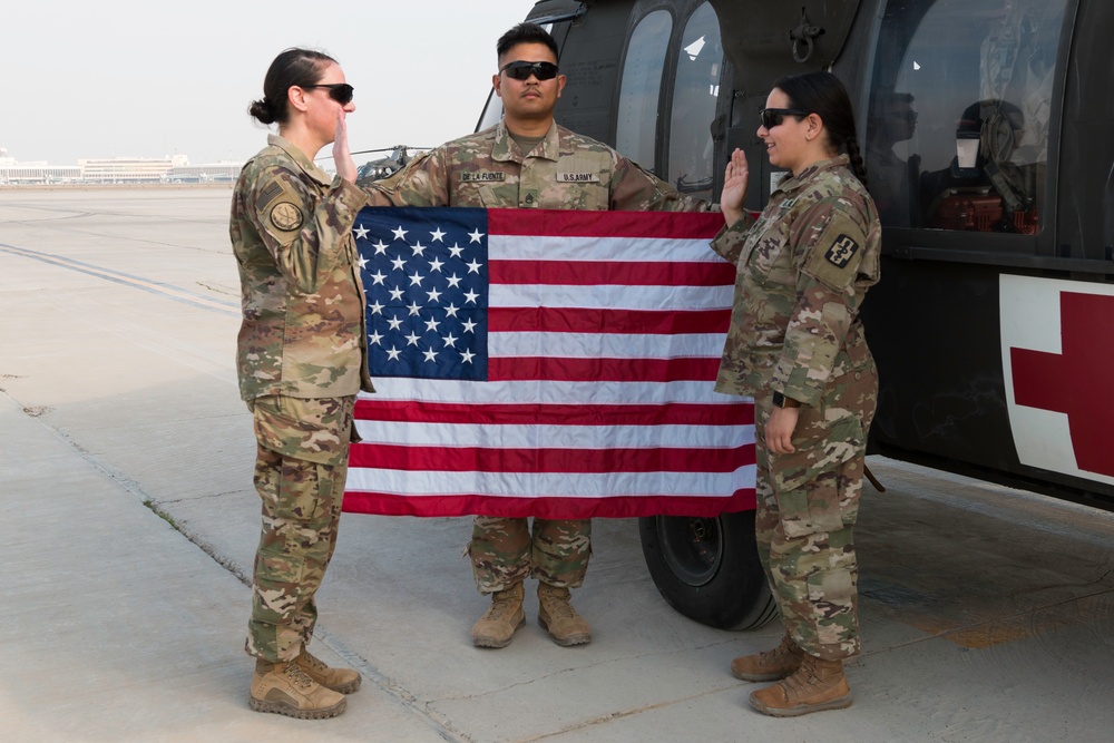 Re-enlisting while deployed in Baghdad, Iraq