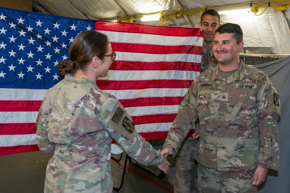 Re-enlisting while deployed in Baghdad, Iraq