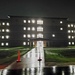 New barracks at night at Fort McCoy