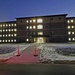 New barracks at night at Fort McCoy