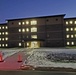 New barracks at night at Fort McCoy