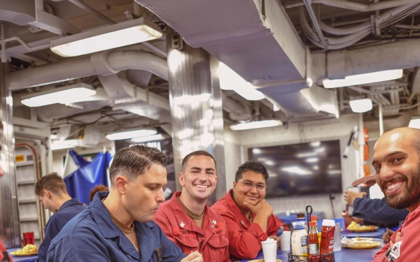 USS The Sullivans celebrate Thanksgiving