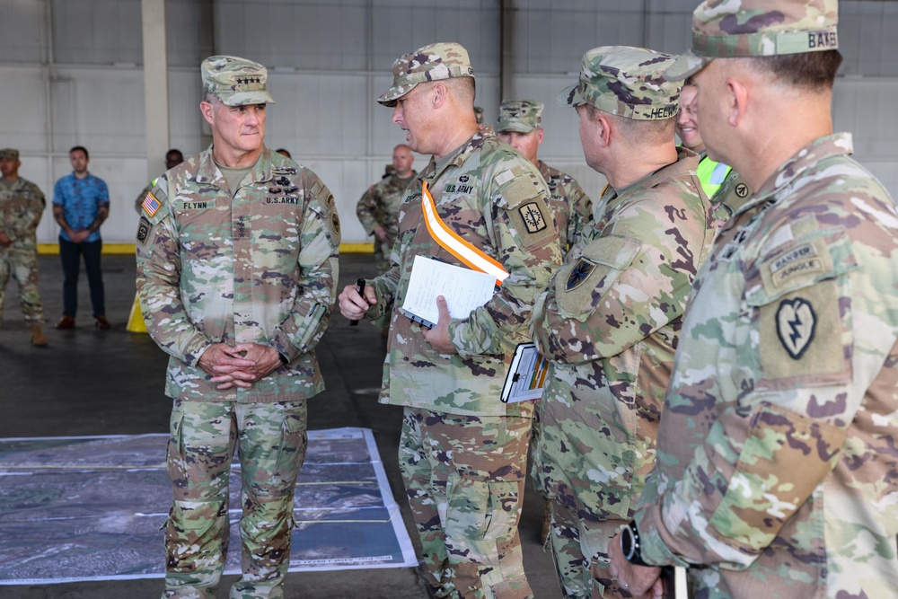 The 8th Theater Sustainment Command hosted U.S. Army Pacific Command’s Commanding General, Gen. Charles A. Flynn on a tour of APS-3 area of operation.