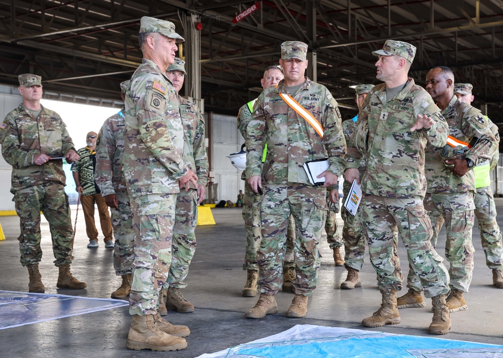 The 8th Theater Sustainment Command hosted U.S. Army Pacific Command’s Commanding General, Gen. Charles A. Flynn on a tour of APS-3 area of operation.