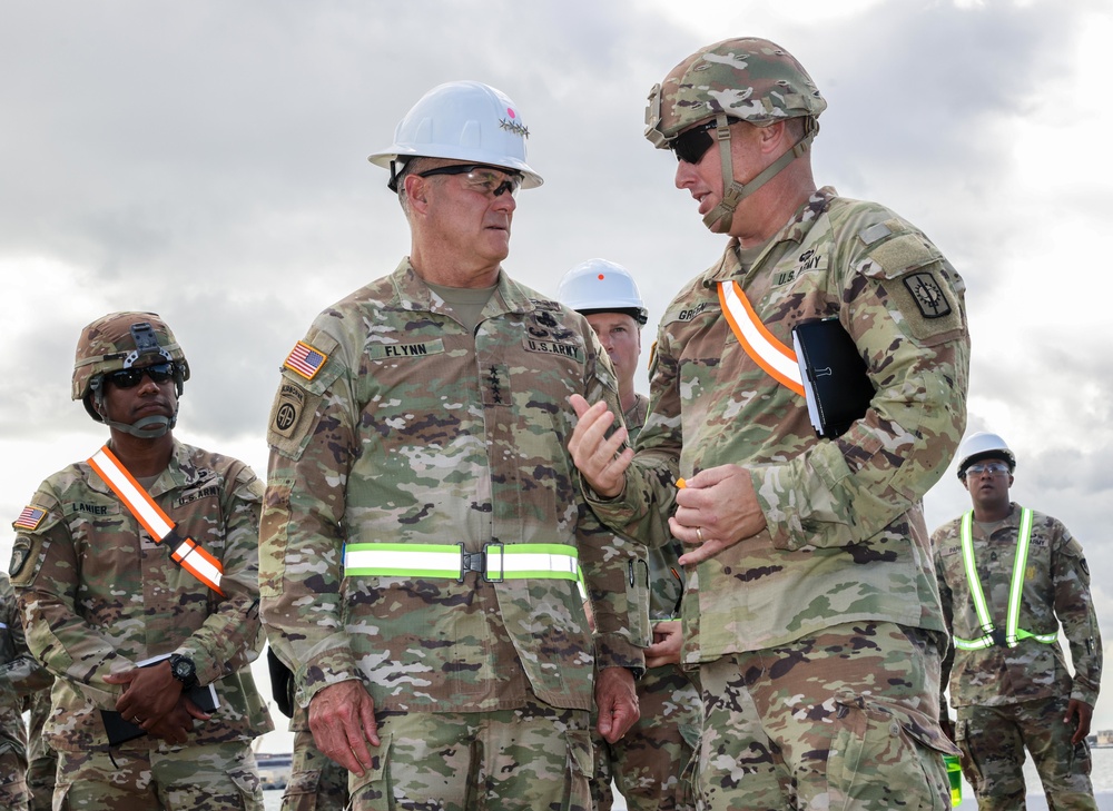 The 8th Theater Sustainment Command hosted U.S. Army Pacific Command’s Commanding General, Gen. Charles A. Flynn on a tour of APS-3 area of operation.