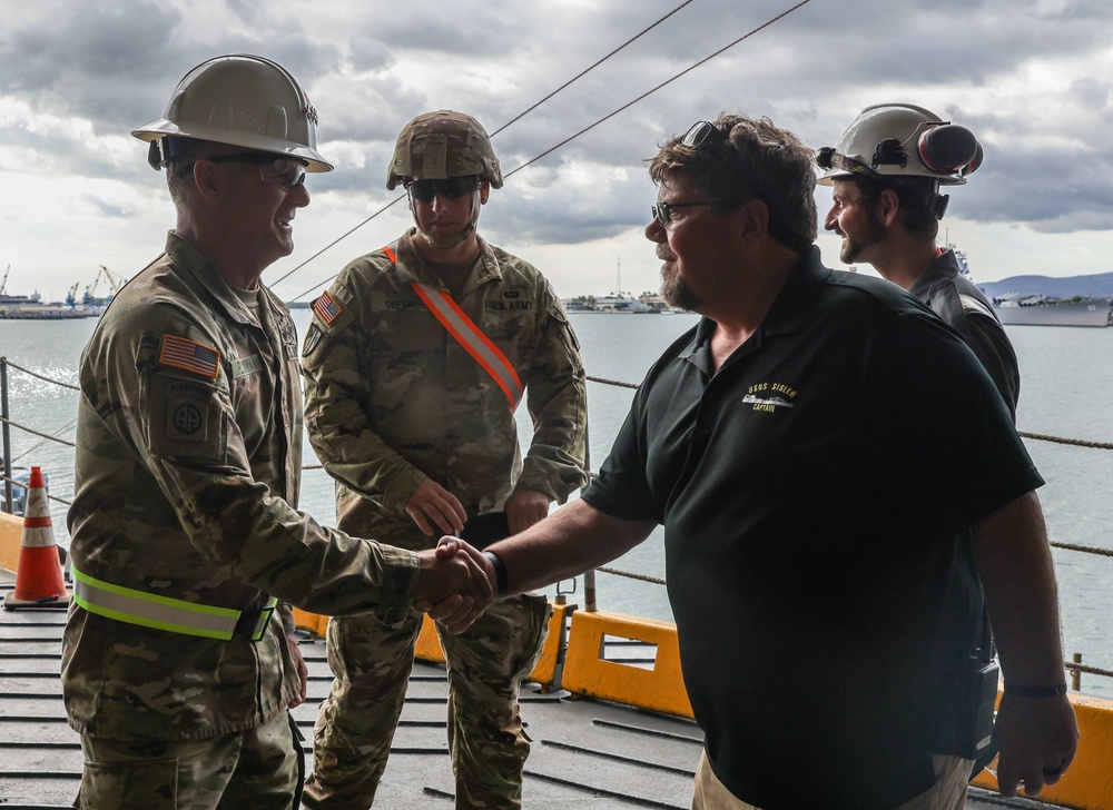 The 8th Theater Sustainment Command hosted U.S. Army Pacific Command’s Commanding General, Gen. Charles A. Flynn on a tour of APS-3 area of operation.