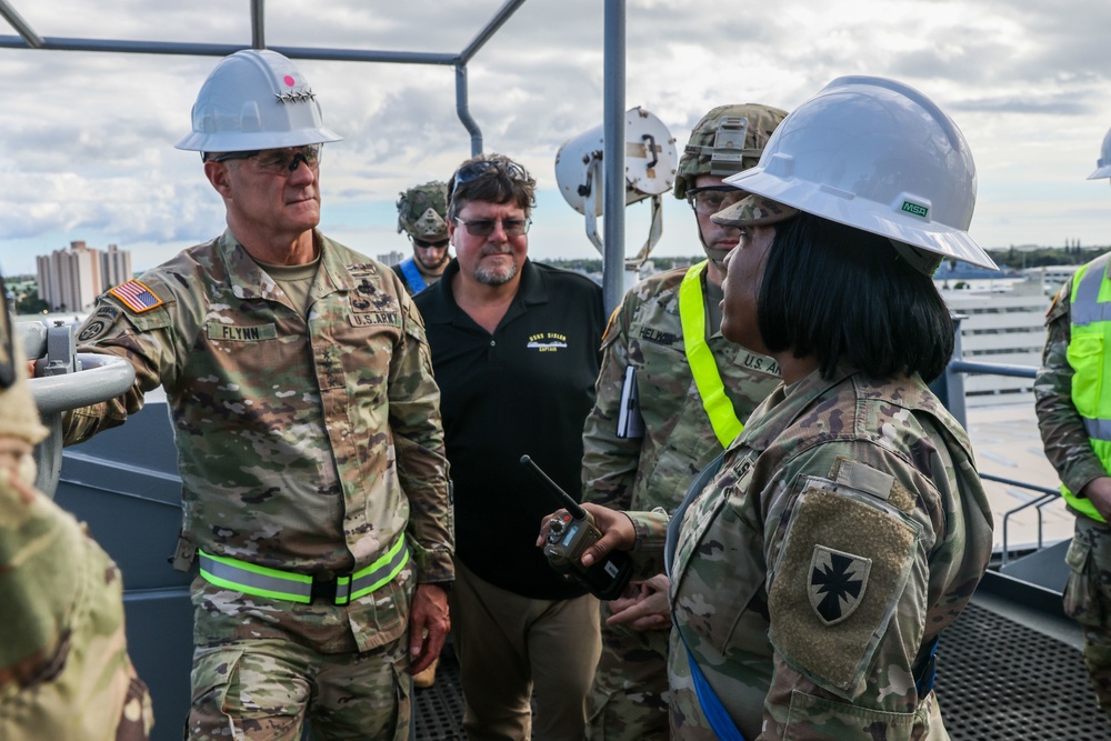 The 8th Theater Sustainment Command hosted U.S. Army Pacific Command’s Commanding General, Gen. Charles A. Flynn on a tour of APS-3 area of operation.