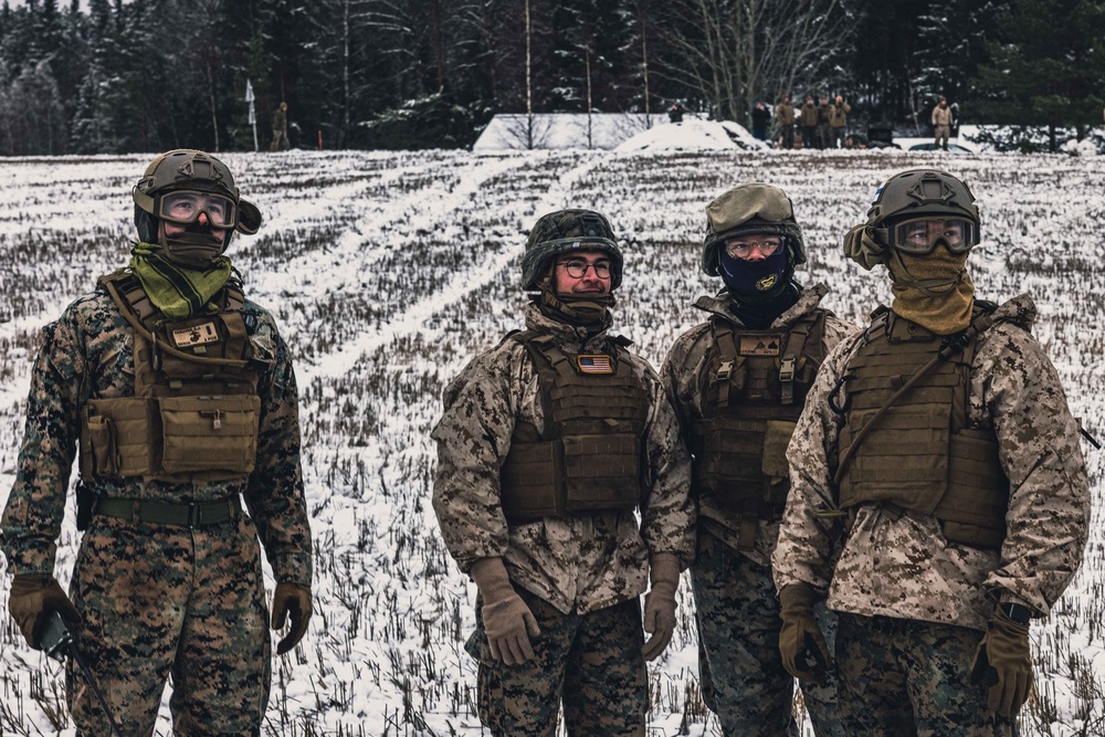 U.S. Marines with Combat Logistics 6 Conduct an Helicopter Lift with Finnish NH90 Aircraft