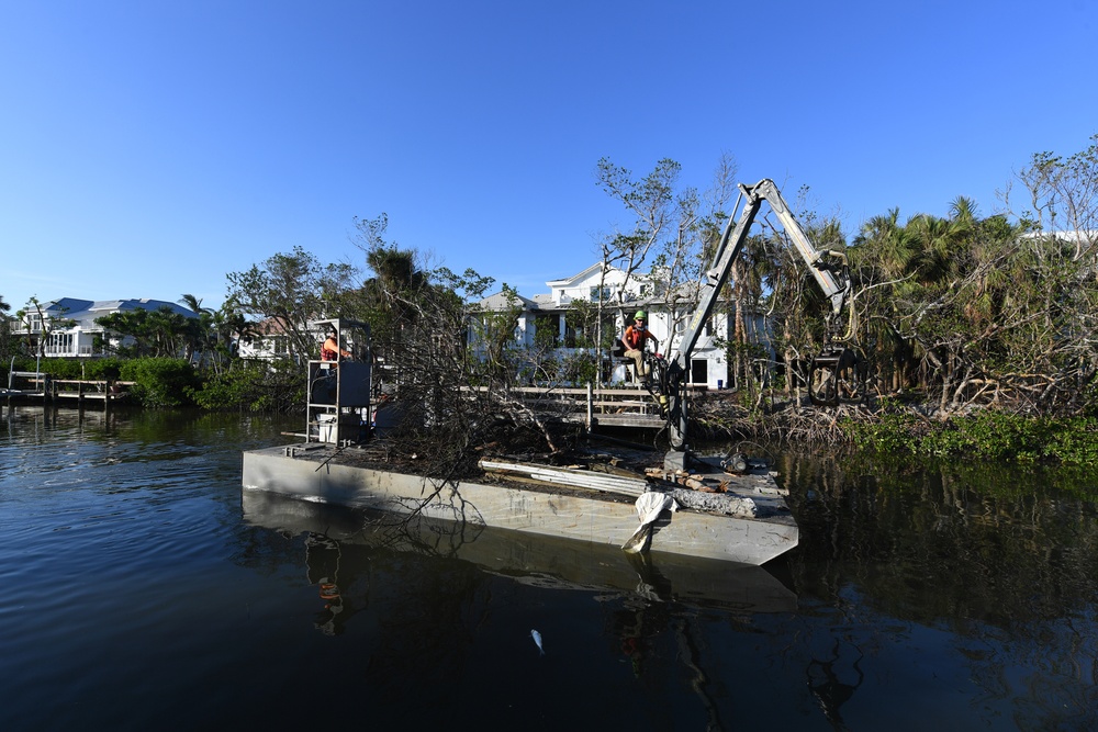 Crews Work to Remove Debris in Waterways on Sanibel Island