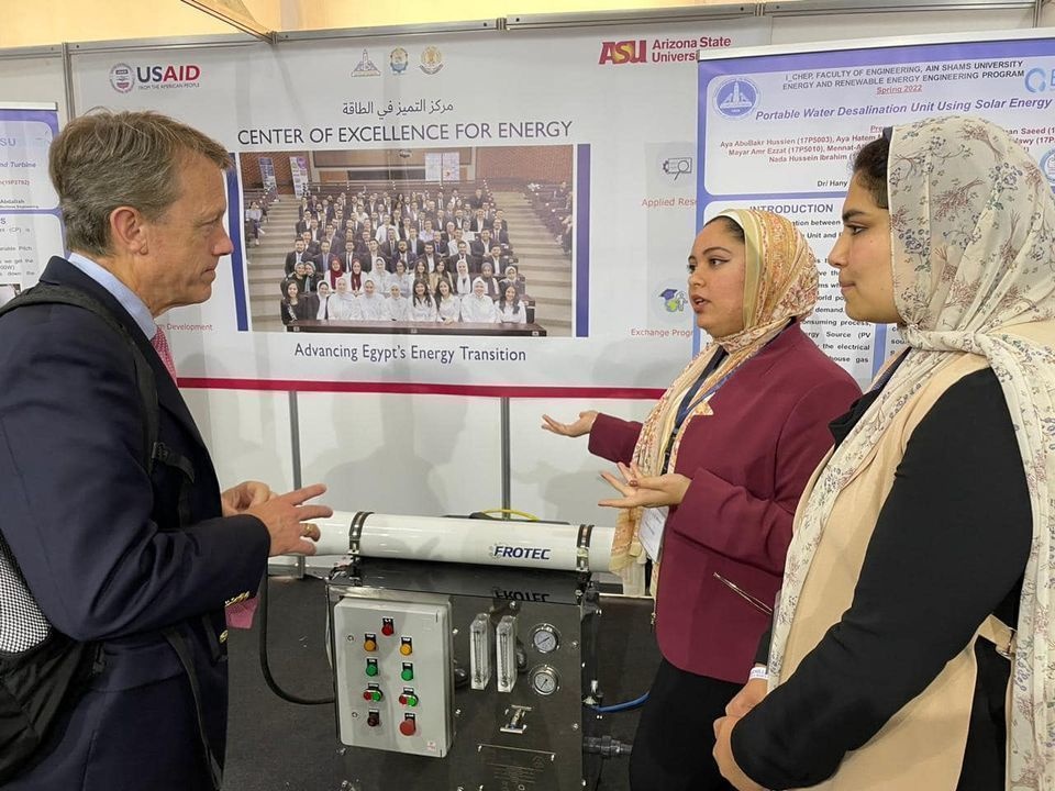 Brilliant Egyptian Students Sharing Their Climate Solutions at COP27 in Sharm El Sheikh, Egypt, in November 2022