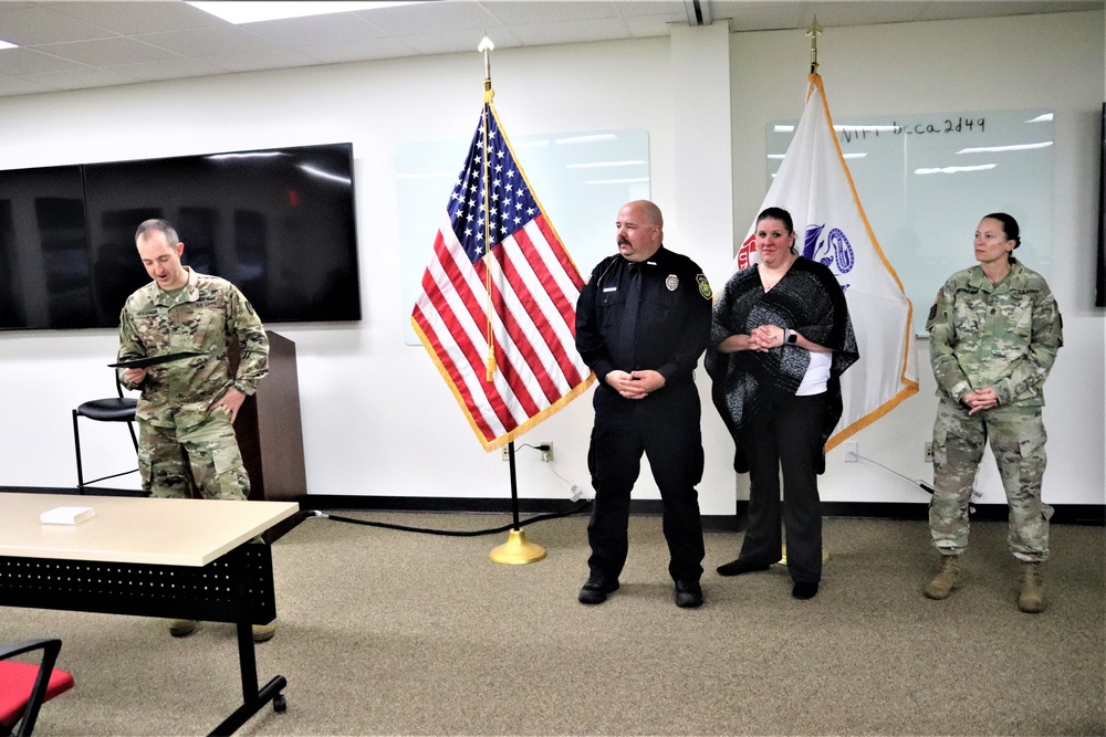 Fort McCoy police officer receives medal for heroic rescue effort while off duty