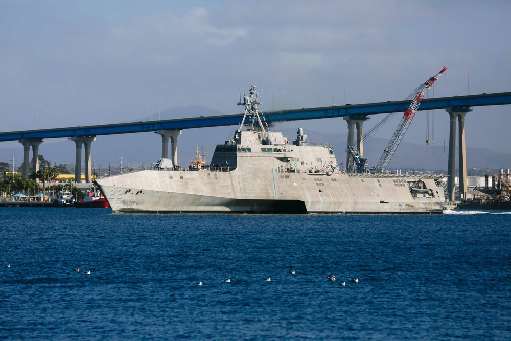 Kansas City leaves port for underway