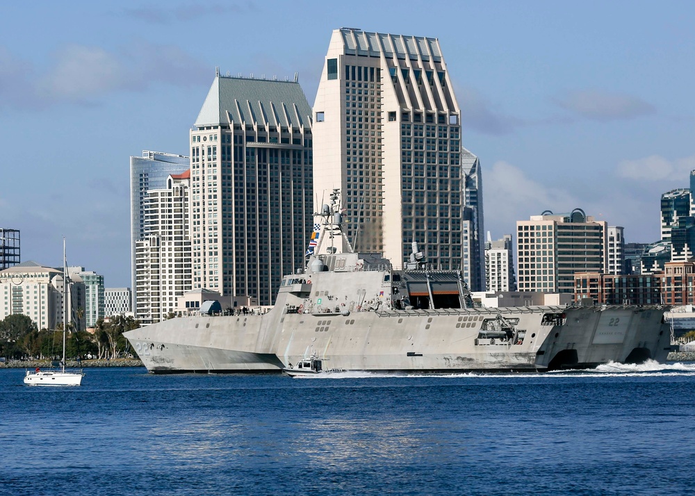 Kansas City leaves port for underway