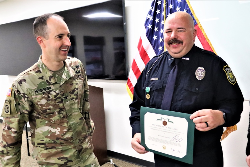 Fort McCoy police officer receives medal for heroic rescue effort while off duty