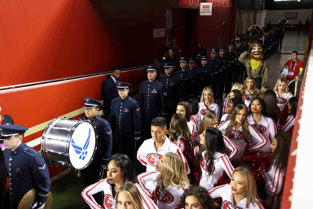 USAF Band of the Golden West Performs at Sunday Night Football's Salute to Service Game
