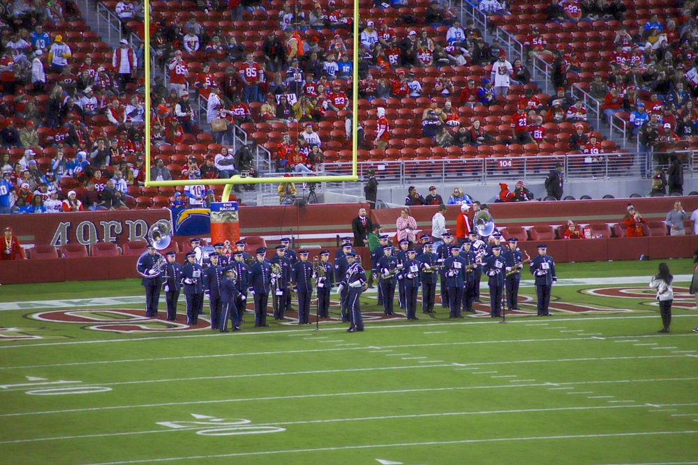 USAF Band of the Golden West Performs at Sunday Night Football's Salute to Service Game