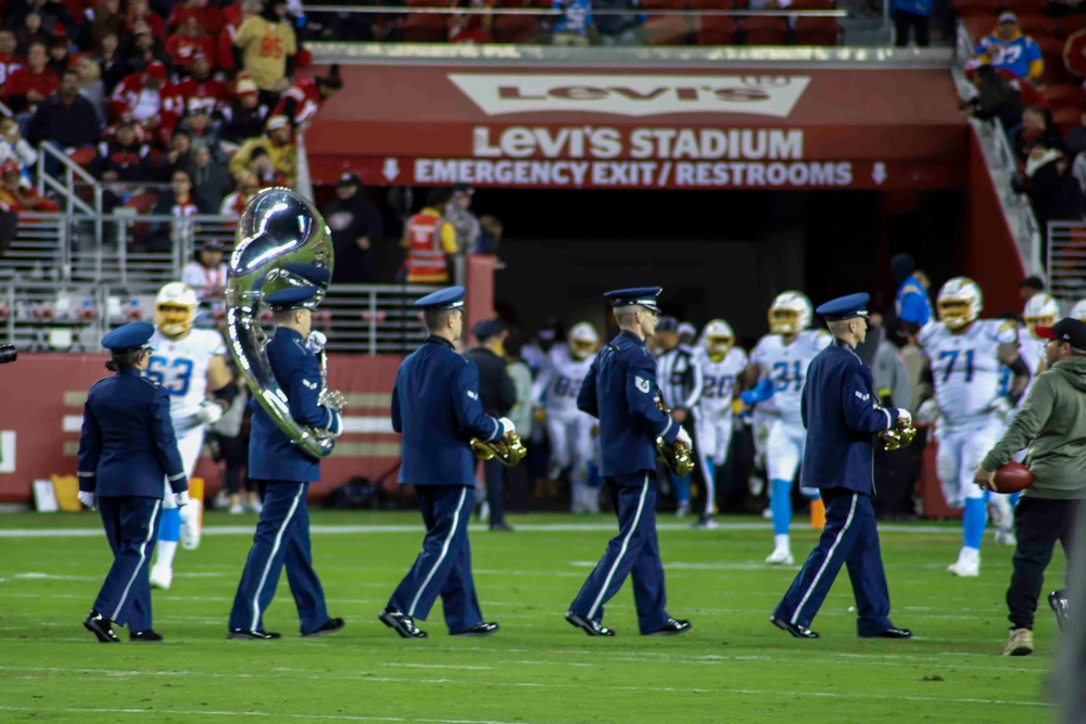 USAF Band of the Golden West Performs at Sunday Night Football's Salute to Service Game
