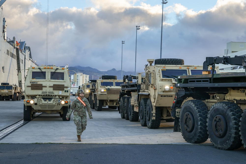 Military vehicles download as part of the APS-3 from the U.S. Naval Ship Watson.