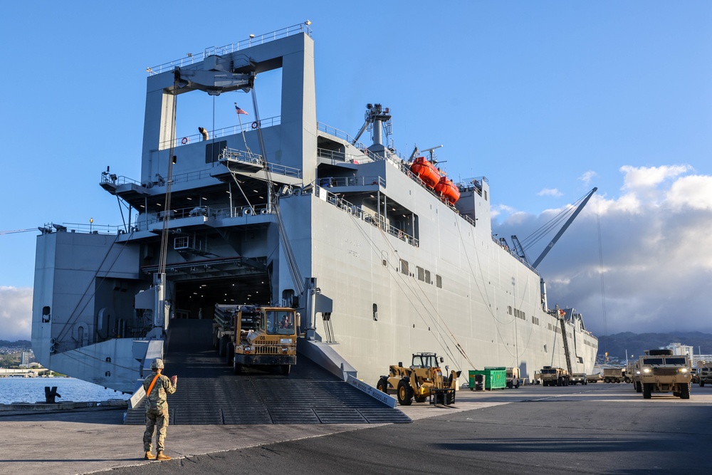 Military vehicles download as part of the APS-3 from the U.S. Naval Ship Watson.