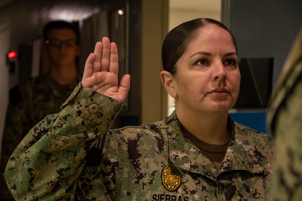 Chief Master-at-Arms Amanda Sierras Reenlistment Ceremony at NSA Souda Bay