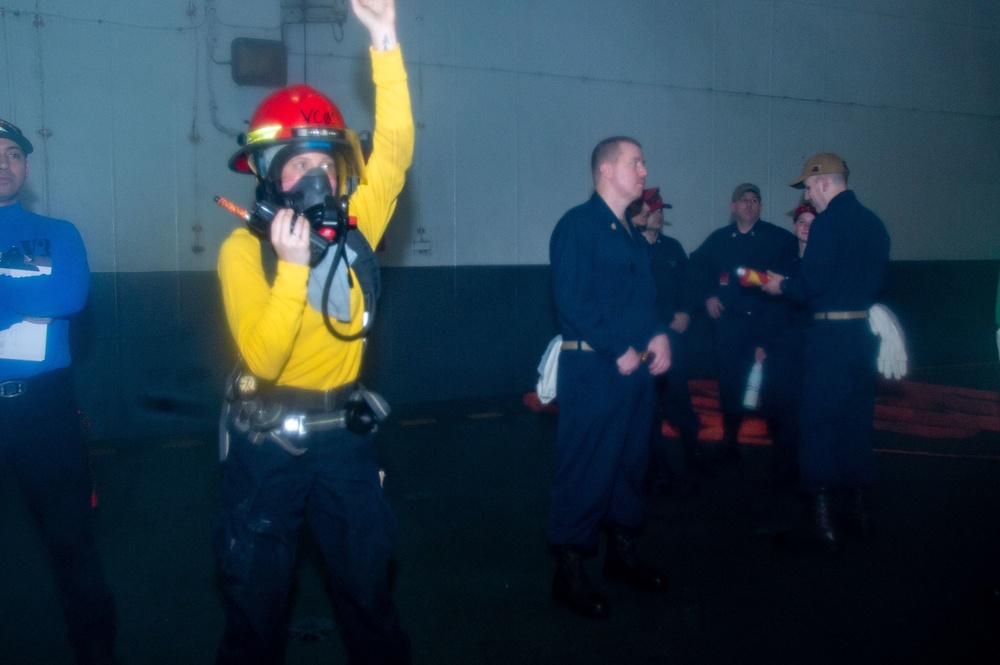USS Ronald Reagan (CVN 76) conducts general quarters drill