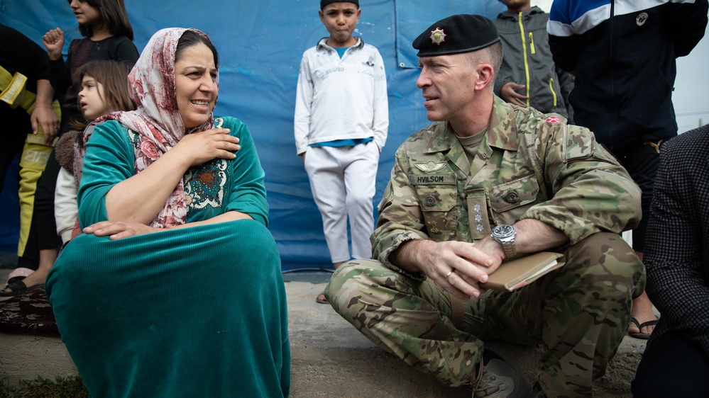 MAGN, CJTF-OIR personnel visits displaced persons to study the atmospherics of residents