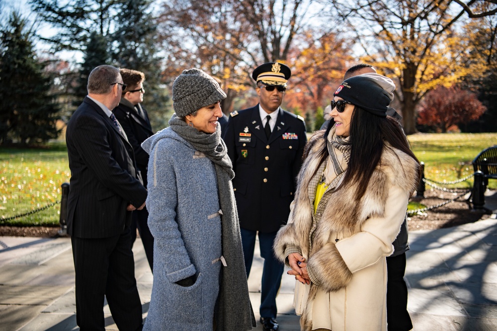 Director of U.S. Office of Personnel Management Kiran Ahuja Participates in a Public Wreath-Laying Ceremony at the Tomb of the Unknown Soldier