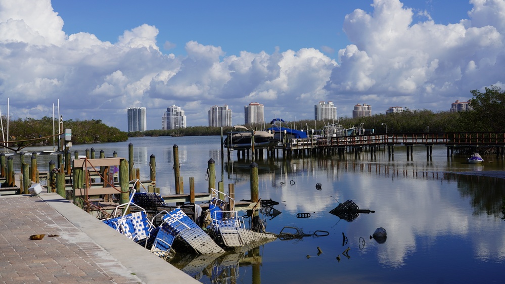 Debris in areas impacted by Hurricane Ian