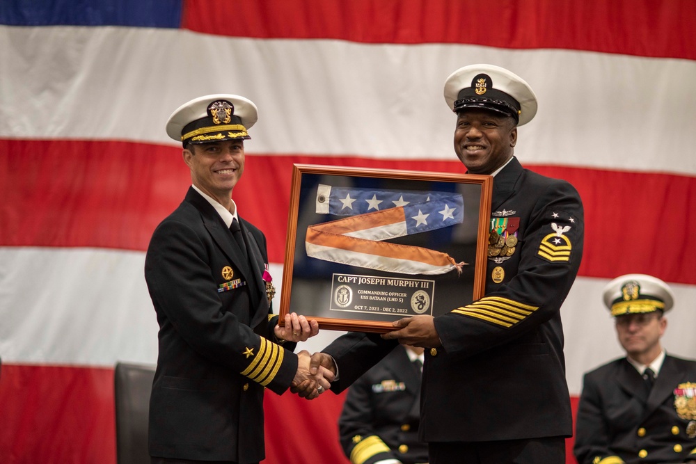 USS Bataan Holds Change of Command Ceremony