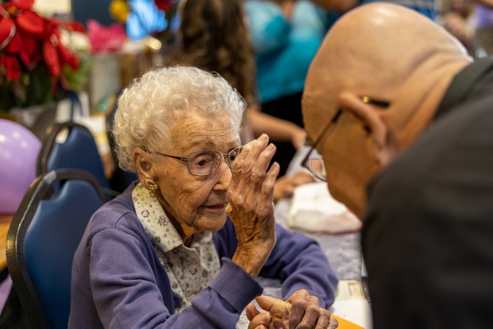 World War II veteran Marine Cpl. Dorothee Irwin celebrates 100th birthday