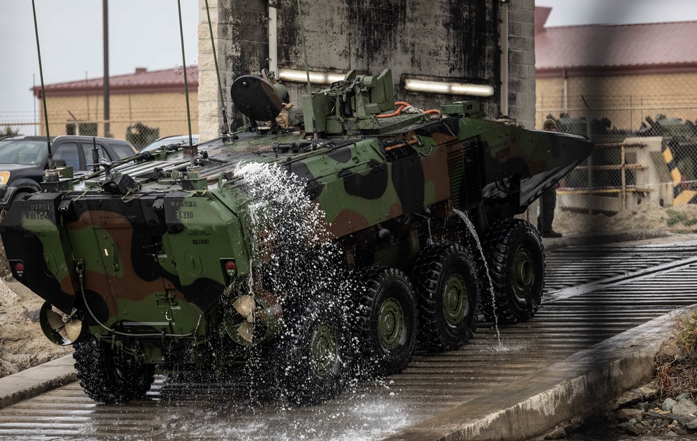 U.S. Marines execute ACV troop transfer and towing drills