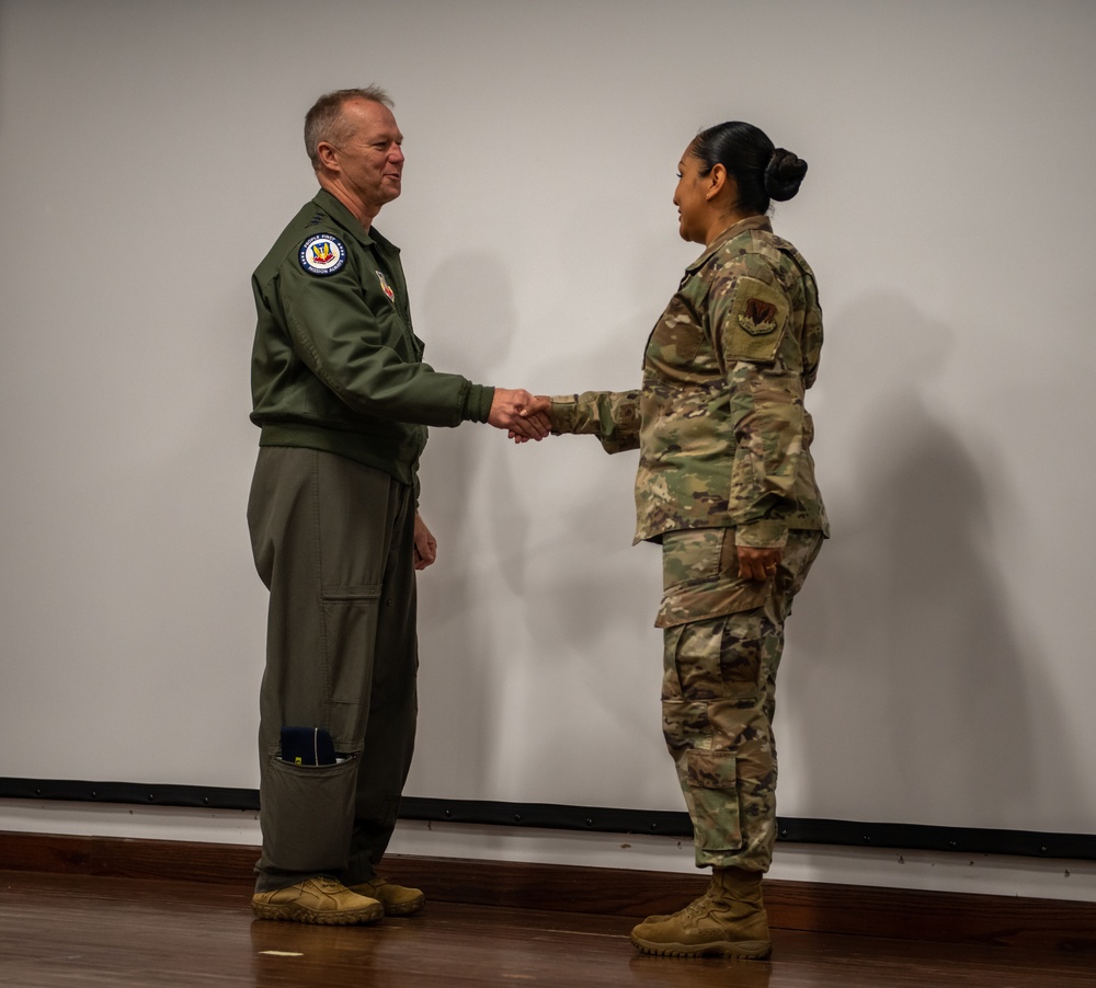 ACC Commander visits with 325th Fighter Wing Airmen