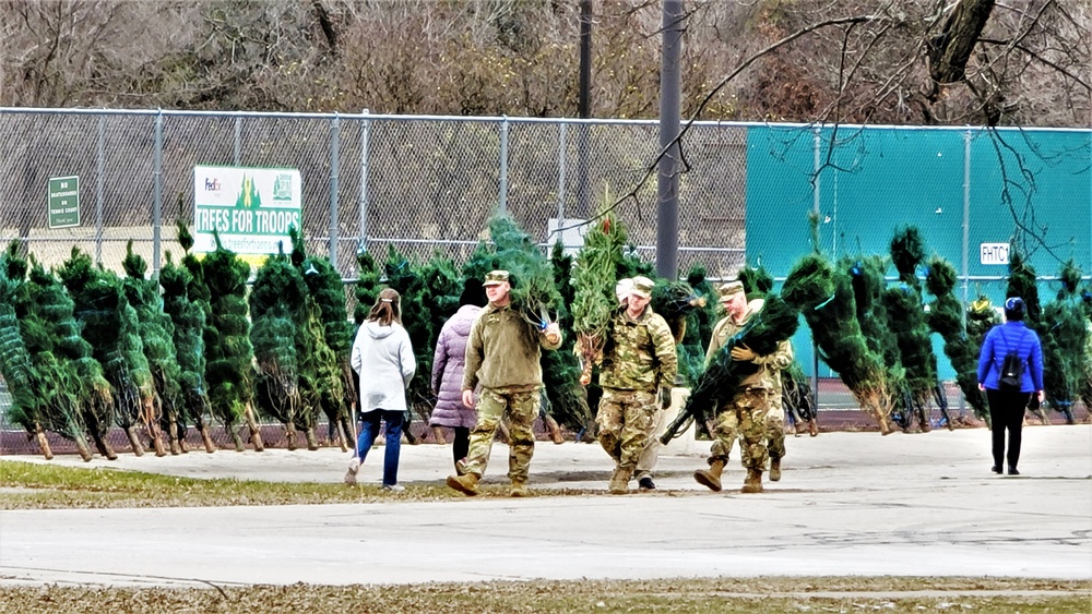 Dozens of Christmas trees donated to Fort McCoy troops during 2022 Trees for Troops event